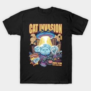 Cat Invasion: Tesla Gun T-Shirt